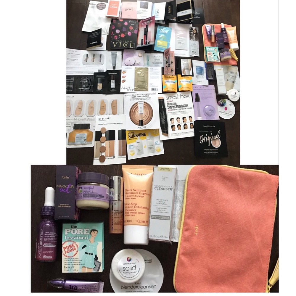 ipsy makeup bag w/ samples